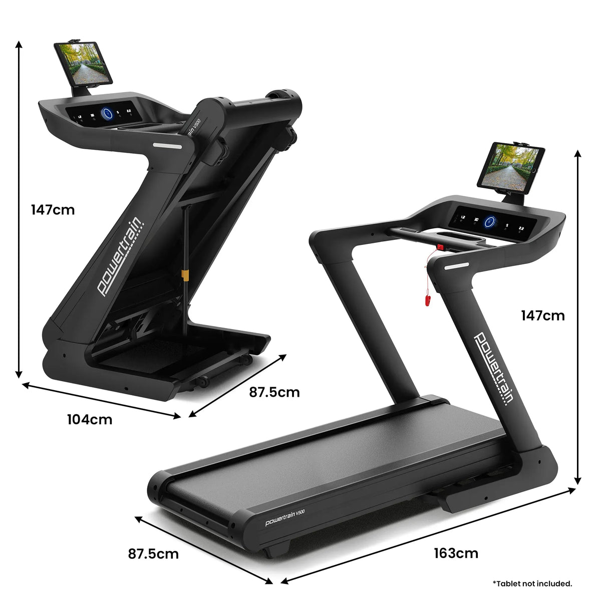 V500 3hp Foldable Treadmill Cardio Running Automatic Incline Machine
