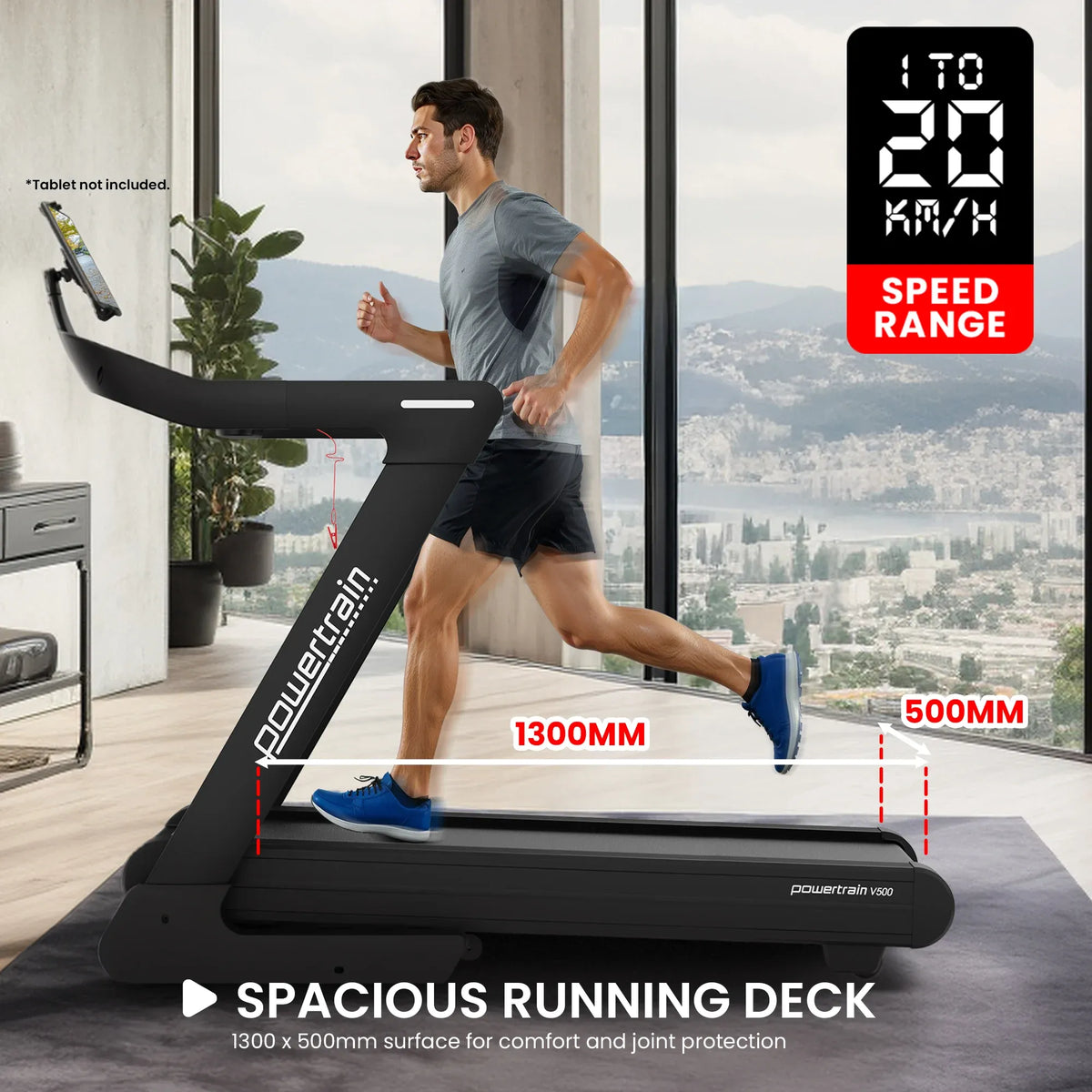V500 3hp Foldable Treadmill Cardio Running Automatic Incline Machine