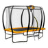 8ft X 11ft Outdoor Rectangular Orange Trampoline with Safety Enclosure.