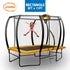 8ft X 11ft Outdoor Rectangular Orange Trampoline with Safety Enclosure.