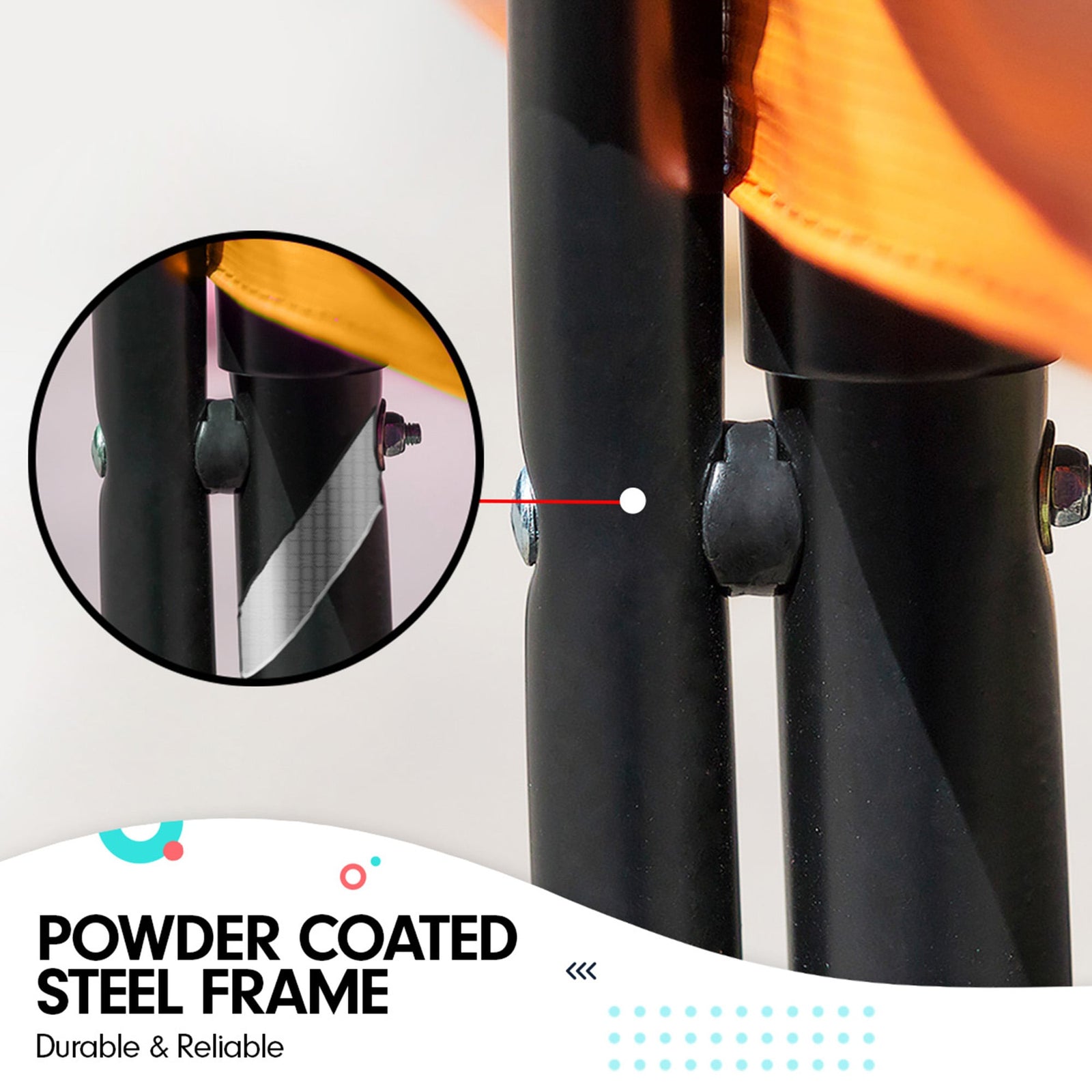 8ft X 11ft Outdoor Rectangular Orange Trampoline with Safety Enclosure.