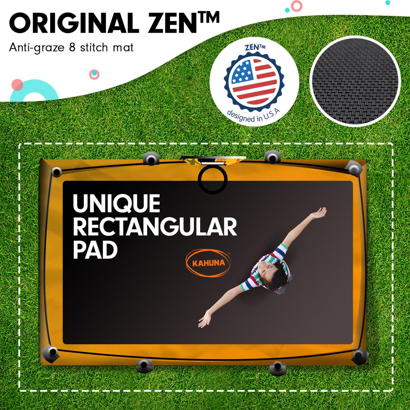 6 ft x 9 ft Rectangular Outdoor Trampoline - Orange