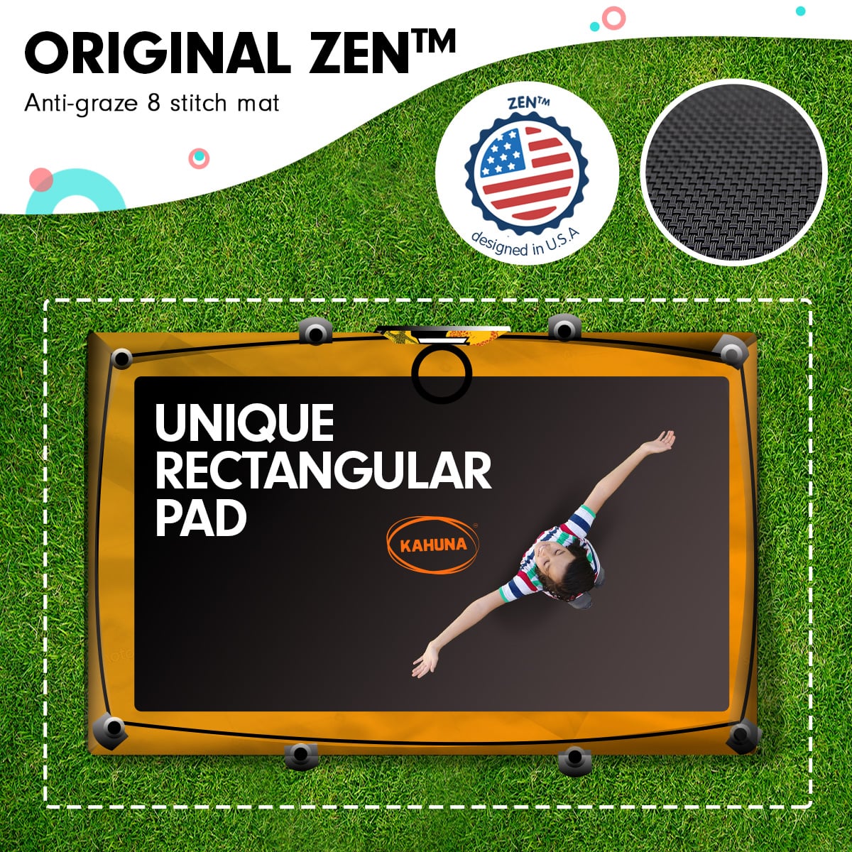 Rectangular Trampoline 6x9ft with L.E.D BB Set Rainbow