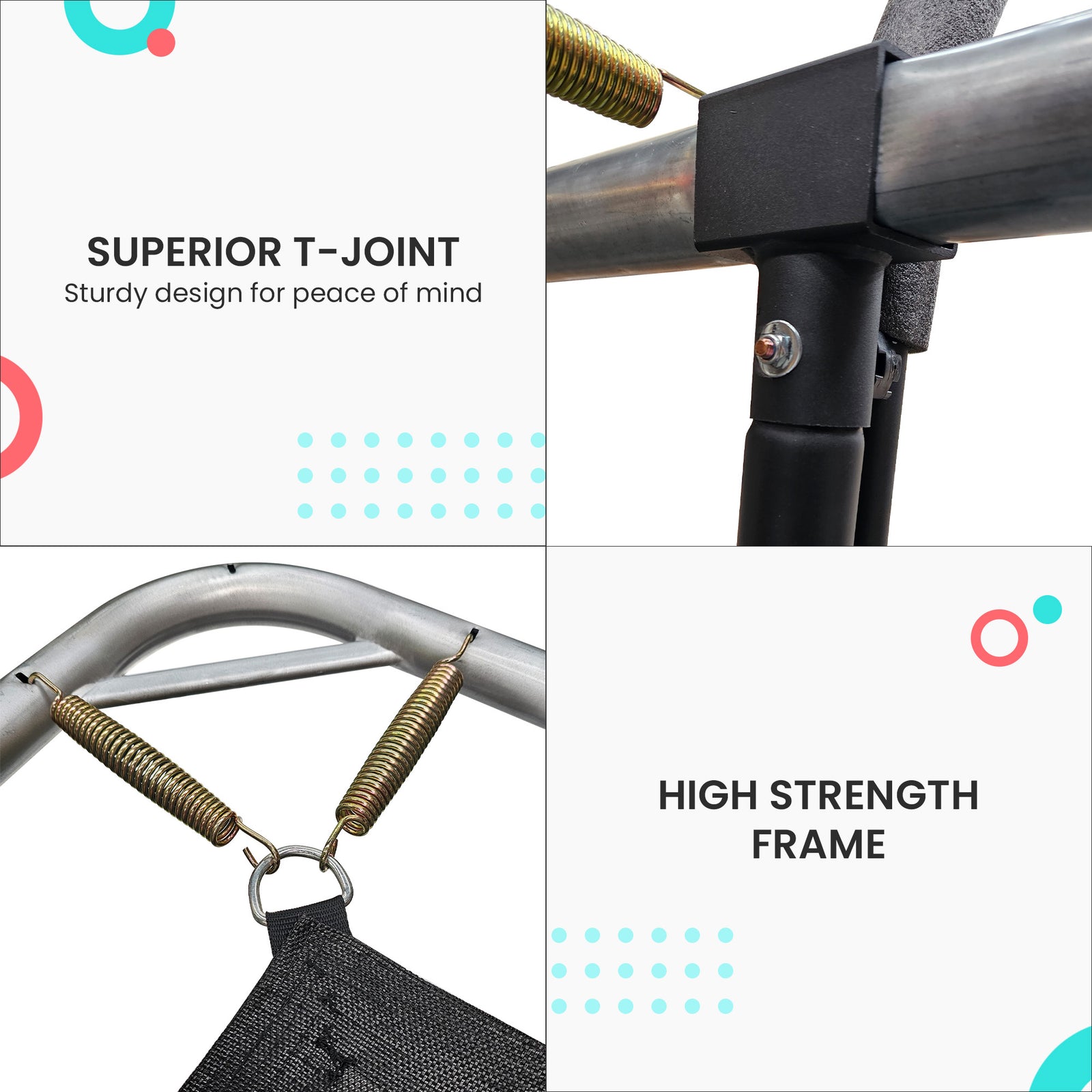 Rectangular Trampoline 6x9ft with L.E.D BB Set Rainbow