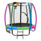 Kahuna Classic 6ft Trampoline Free Ladder Spring Mat Net Safety Pad Cover Round Enclosure Basketball Set - Rainbow