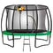 Kahuna 8ft  Trampoline Safety Net Spring Pad Cover Mat Ladder Free Basketball Set Green
