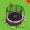 10ft Outdoor Trampoline With Safety Enclosure Pad Ladder Basketball Hoop Set Pink