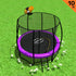 10ft Outdoor Trampoline With Safety Enclosure Pad Ladder Basketball Hoop Set Purple