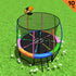 Kahuna 10ft Outdoor Trampoline Kids Children With Safety Enclosure Pad Mat Ladder Basketball Hoop Set - Rainbow