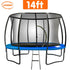 Kahuna 14ft Trampoline Free Ladder Spring Mat Net Safety Pad Cover Round Enclosure - Blue