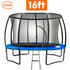 Kahuna 16ft Trampoline Free Ladder Spring Mat Net Safety Pad Cover Round Enclosure - Blue