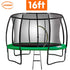 Kahuna 16ft Trampoline Free Ladder Spring Mat Net Safety Pad Cover Round Enclosure - Green