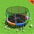 16ft Trampoline Free Ladder Spring Mat Net Safety Pad Cover Round Enclosure - Rainbow