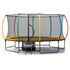 10 ft x 15 ft Oval Outdoor Trampoline with Reversible Rainbow & Orange Safety Pad Safety Net and Ladder
