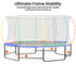 10 ft x 15 ft Oval Outdoor Trampoline w/ Basketball Set Reversible Rainbow & Orange Safety Pad Safety Net Ladder