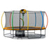 10 ft x 15 ft Oval Outdoor Trampoline L.E.D. Basketball Set Reversible Rainbow & Orange Safety Pad Safety Net Ladder