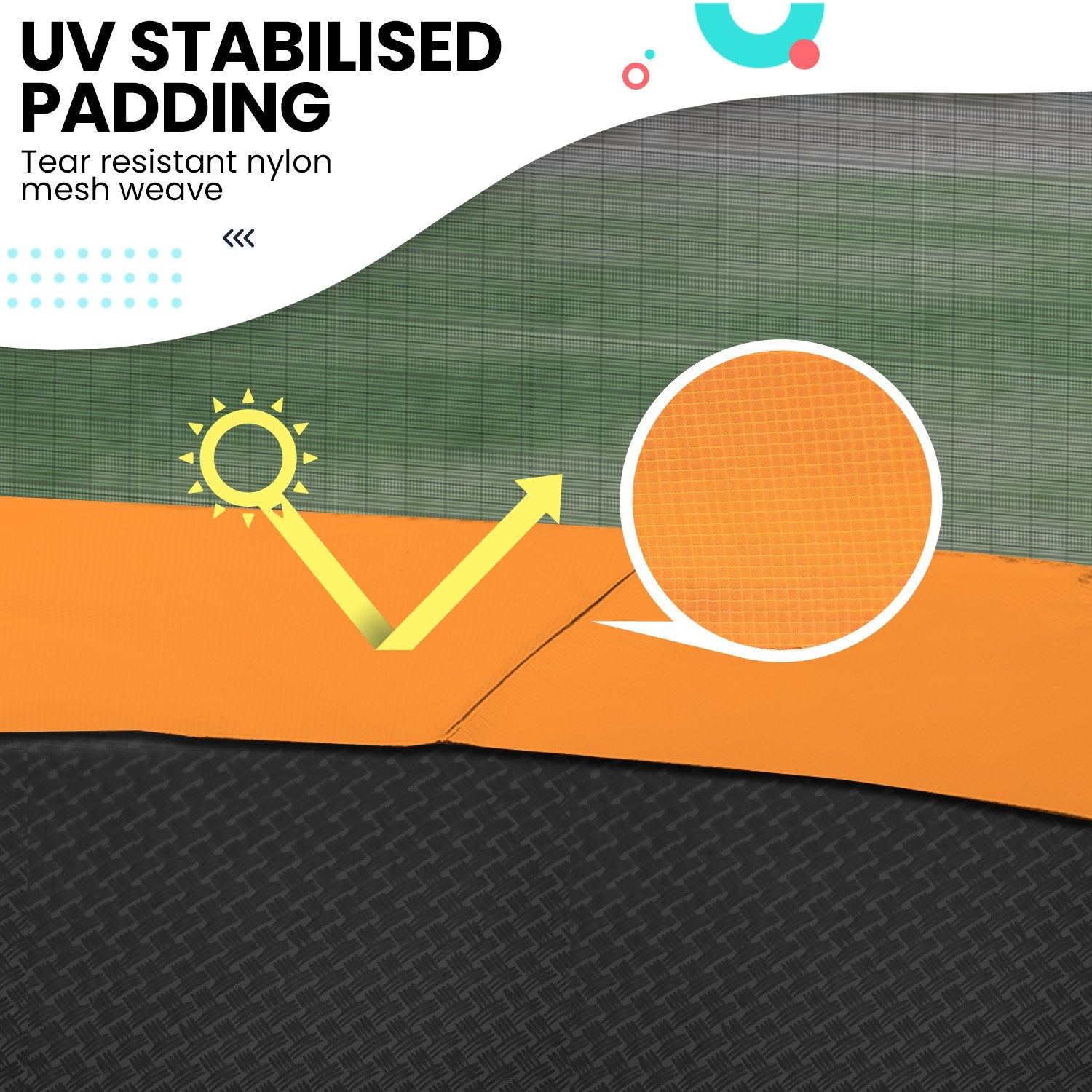 10ft Twister Springless Trampoline Safety Net Pad Mat Outdoor Orange