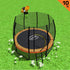 10ft Trampoline Twister Springless Safety Net Pad Mat with Basketball Set Orange