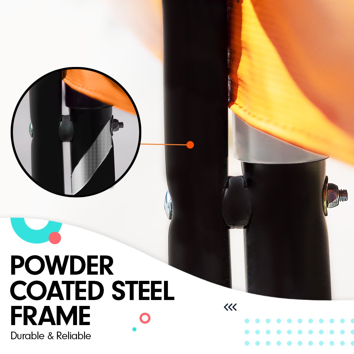 10ft Trampoline Twister Springless Safety Net Pad Mat with Basketball Set Orange