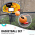10ft Trampoline Twister Springless Safety Net Pad Mat with Basketball Set Orange