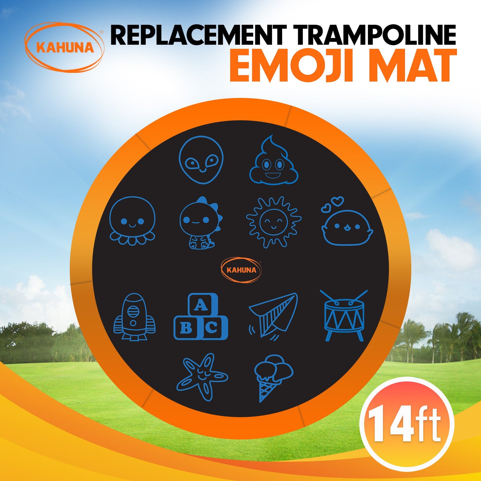 14ft Replacement Trampoline Jumping Mat - Emoji