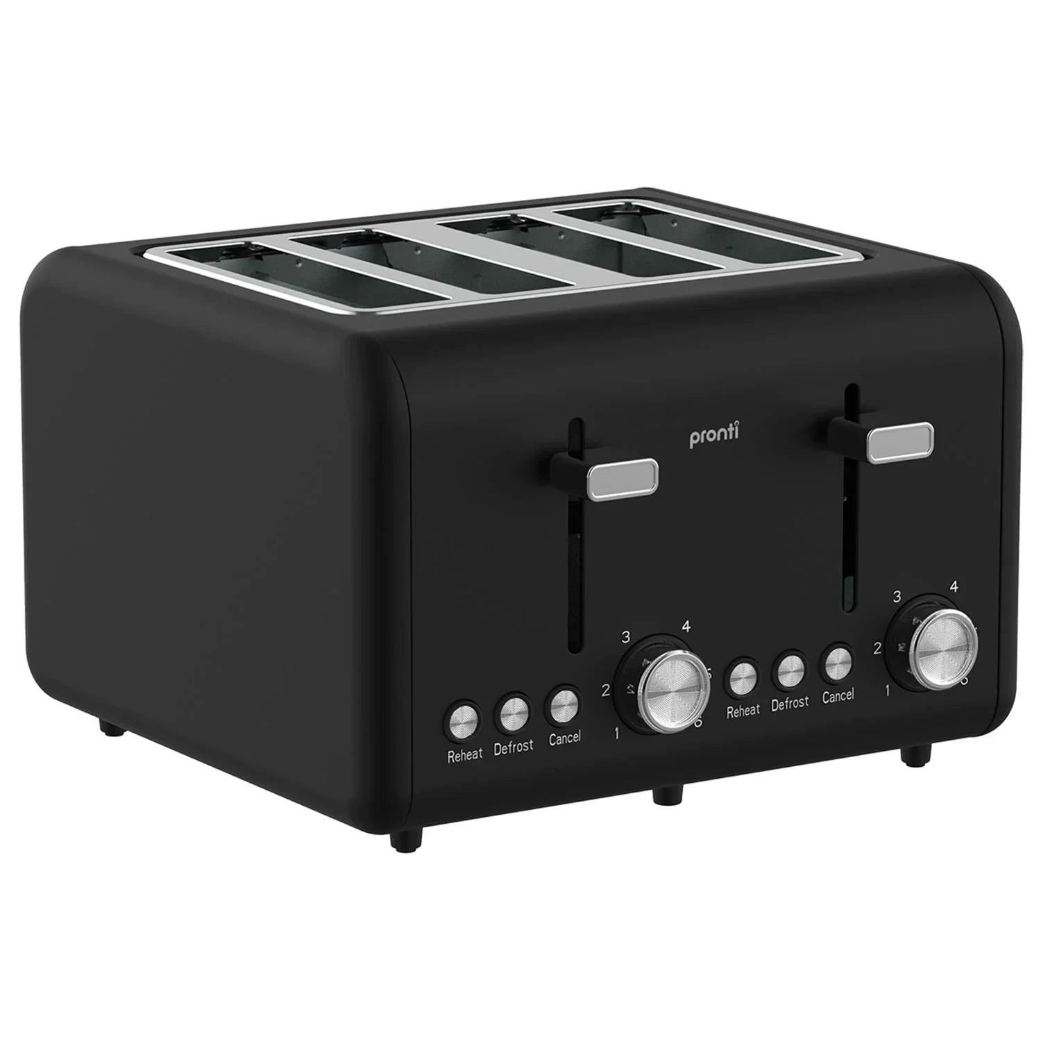 Silver Noir Collection 4 Slice Toaster with Dual Controls