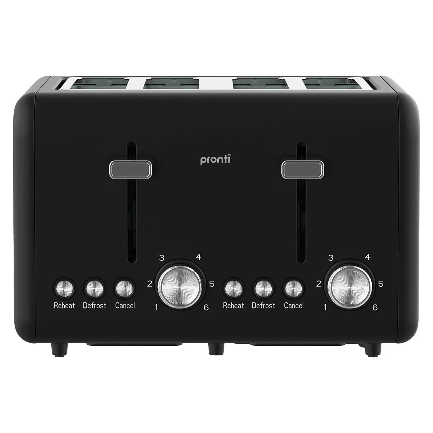 Silver Noir Collection 4 Slice Toaster with Dual Controls