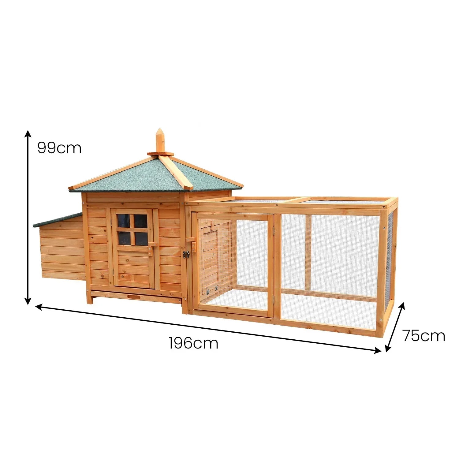 Large Wooden Chicken Coop Rabbit Hutch Nesting Box Fir Wood