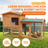 Large Wooden Chicken Coop & Rabbit Hutch With Ramp