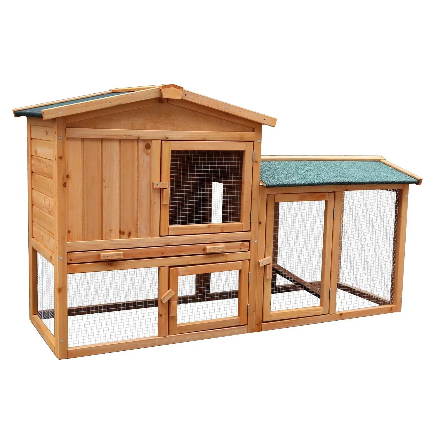 Large Wooden Chicken Coop & Rabbit Hutch With Ramp