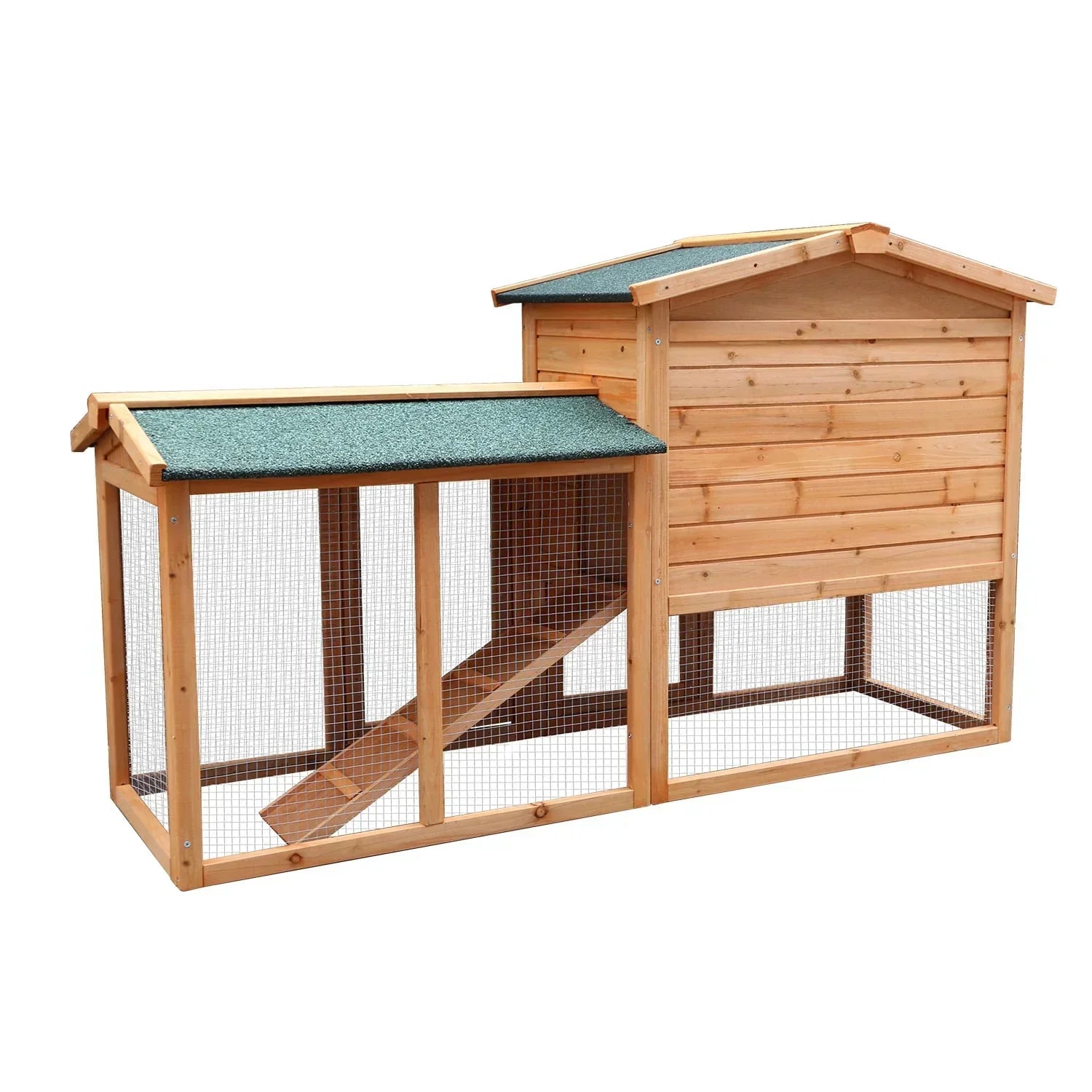 Large Wooden Chicken Coop & Rabbit Hutch With Ramp