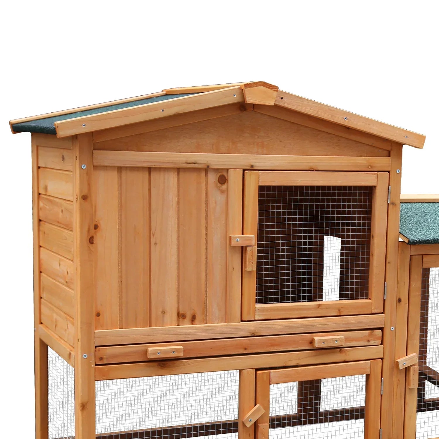 Large Wooden Chicken Coop & Rabbit Hutch With Ramp