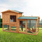Large Wooden Chicken Coop Rabbit Hutch with Ramp Fir Wood 147cm