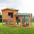 Large Wooden Chicken Coop & Rabbit Hutch With Ramp
