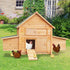 Wooden Chicken Coop & Rabbit Hutch With Ramp Nesting Boxes