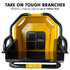 70p 3600 Rpm Yellow Black Wood Chipper Shredder Mulcher Grinder Recoil & Electrical Starting System 100mm Capacity Ohv 4-stroke Engine 212cc Unleaded Petrol