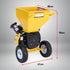 Wood Chipper Shredder Mulcher Garden 8hp Petrol Motor Upright Grinder - Yellow
