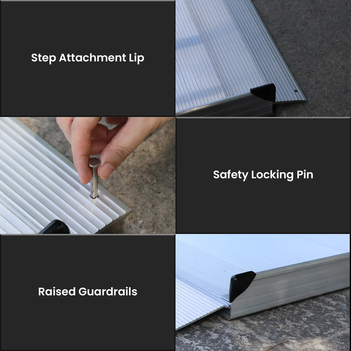 Kartrite 6ft Portable Aluminium Wheelchair Ramp Non-Slip 850lbs Heavy Duty Threshold Access Ramp for Mobility Scooter