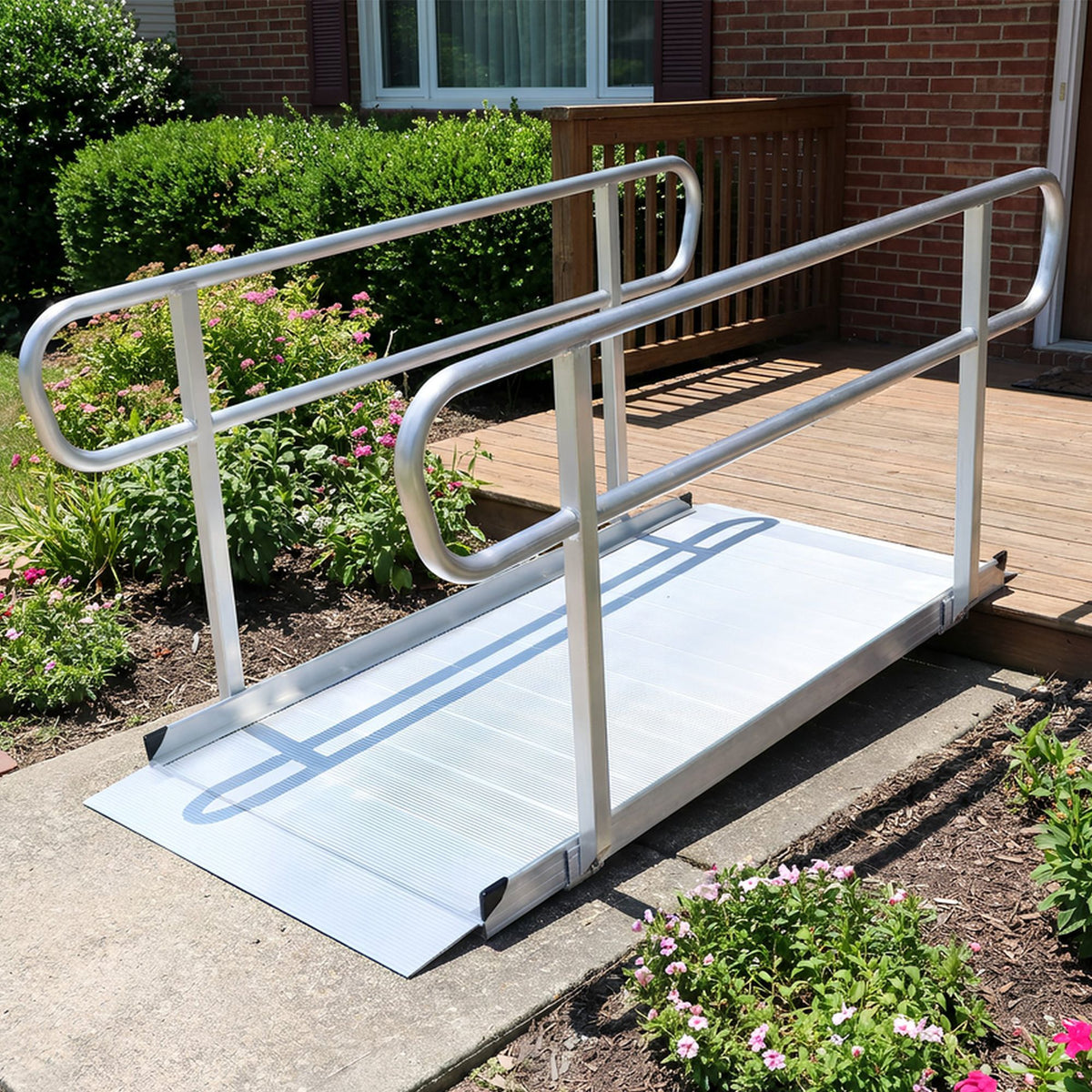 Kartrite 6ft Portable Aluminium Wheelchair Ramp with Handrails - 386kg Heavy Duty Non-Slip Mobility Scooter Ramp