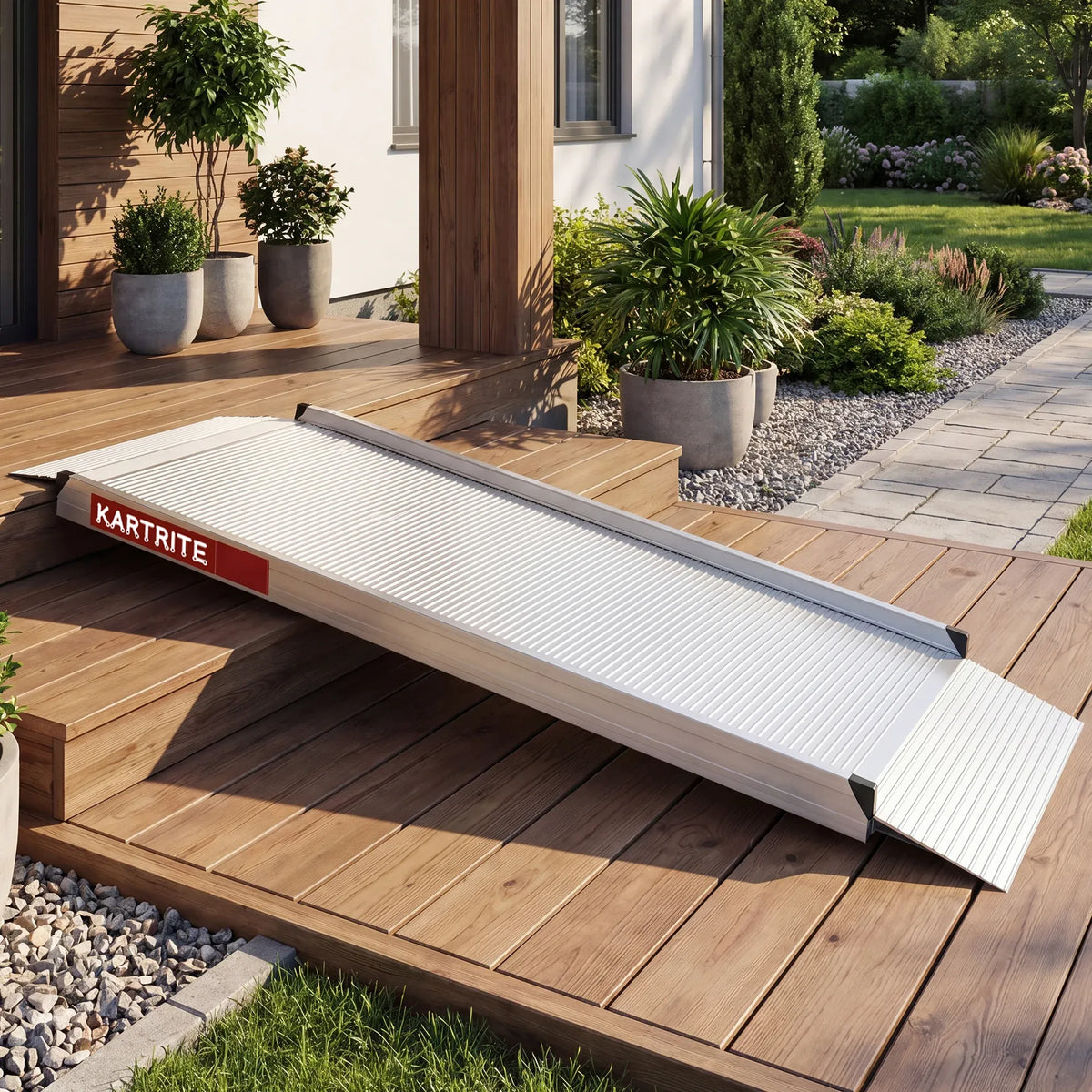 8ft Aluminium Wheelchair Ramp with Non-Slip Surface, 380kg Load Capacity