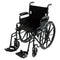 Orthonica 24 Inch Foldable Wheelchair Heavy Duty Steel Frame Manual Mobility & Disability Aid with Brakes Black