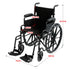 Orthonica 24 Inch Foldable Wheelchair Heavy Duty Steel Frame Manual Mobility & Disability Aid with Brakes Black