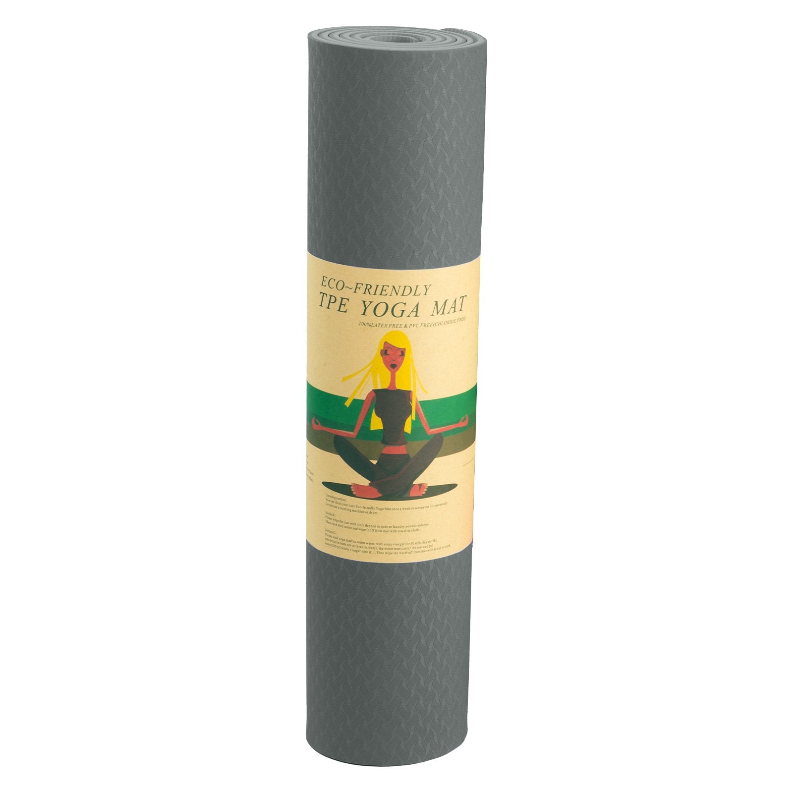 Eco-friendly Dual Layer 6mm Yoga Mat | Slate Grey | Non-slip Surface And Carry Strap For Ultimate Comfort And Portability