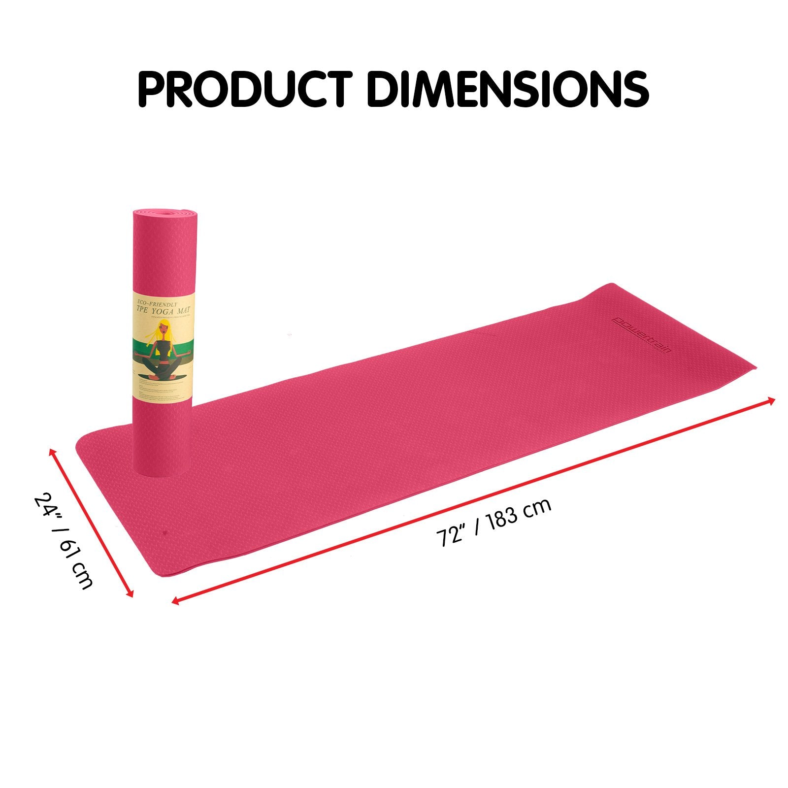 Eco-friendly Dual Layer 6mm Yoga Mat | Pink | Non-slip Surface And Carry Strap For Ultimate Comfort And Portability