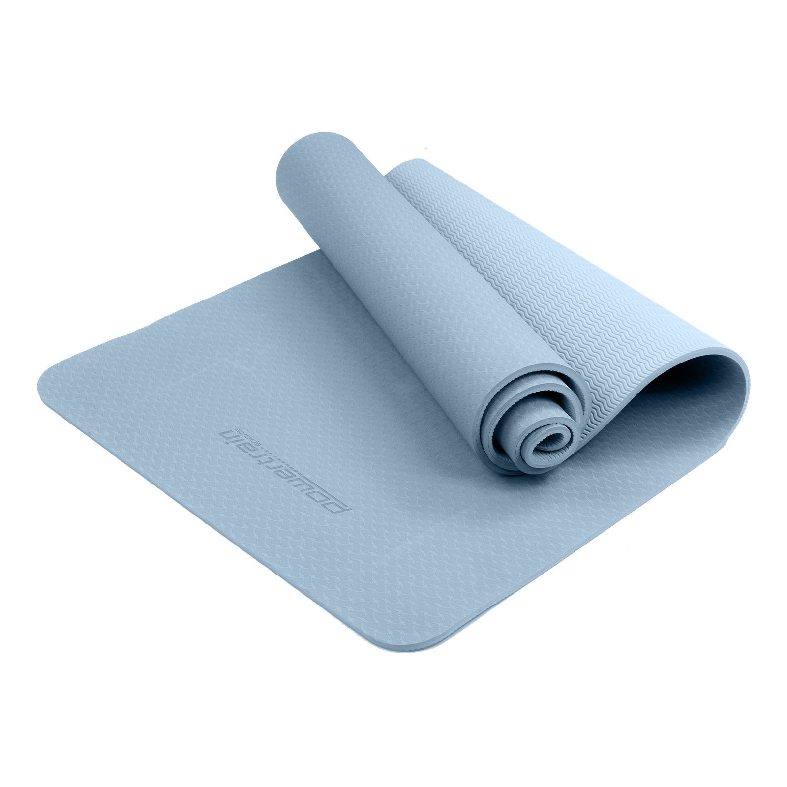 Eco-friendly Dual Layer 6mm Yoga Mat | Sky Blue | Non-slip Surface And Carry Strap For Ultimate Comfort And Portability