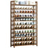 8 Tier Tower Bamboo Wooden Shoe Rack Corner Shelf Stand Storage Organizer