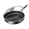 28cm Honeycomb Frying Pan – 304 Stainless Steel, Non‑Stick, With Glass Lid