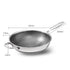 304 Stainless Steel 32cm Non-Stick Stir Fry Cooking Kitchen Wok Pan with Lid Honeycomb Double Sided