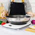 316 Stainless Steel 38cm Double Ear Non-Stick Stir Fry Cooking Kitchen Wok Pan without Lid Honeycomb Double Sided No Lid