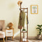 Bamboo Clothes Coat Rack Garment Stand Shelf Tree Hanger Bag Hat Hook Holder Dark Brown